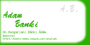 adam banki business card