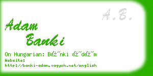 adam banki business card
